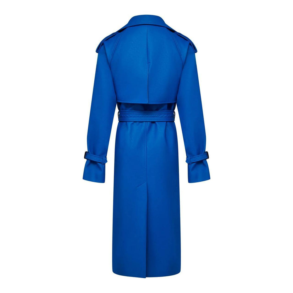 Eco-leather trench coat blue.